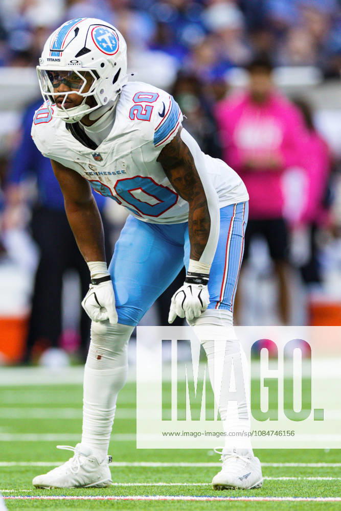 Oct 18, 2026; Indianapolis, IN, USA; Tennessee Titans running back Tony Pollard (20) during NFL, American Football Herren, USA game action against the Indianapolis Colts at Lucas Oil Stadium. Mandatory Credit: -Cal Media NFL 2026: Titans Vs Colts OCT 18 - ZUMAc04_ 20261018_zma_c04_013