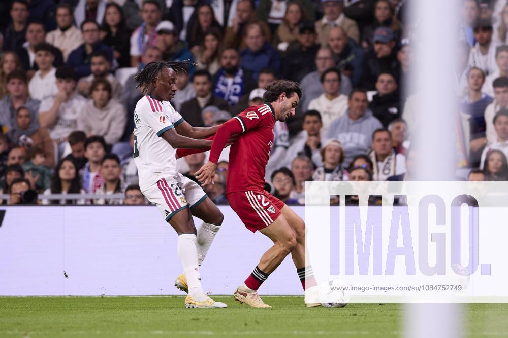 Yan Diomande (Real Madrid CF) and Juan Iglesias (Sevilla FC) are seen in action during the LaLiga EA SPORTS 2026 2027 match between Real Madrid CF and Sevilla FC..Final score: Real Madrid CF 4-1 Sevilla FC. LaLiga EA SPORTS 2026 2027 - Real Madrid CF And Sevilla FC In Madrid, Spain - 18 Oct 2026 - ZUMAs197 20261018_aaa_s197_253