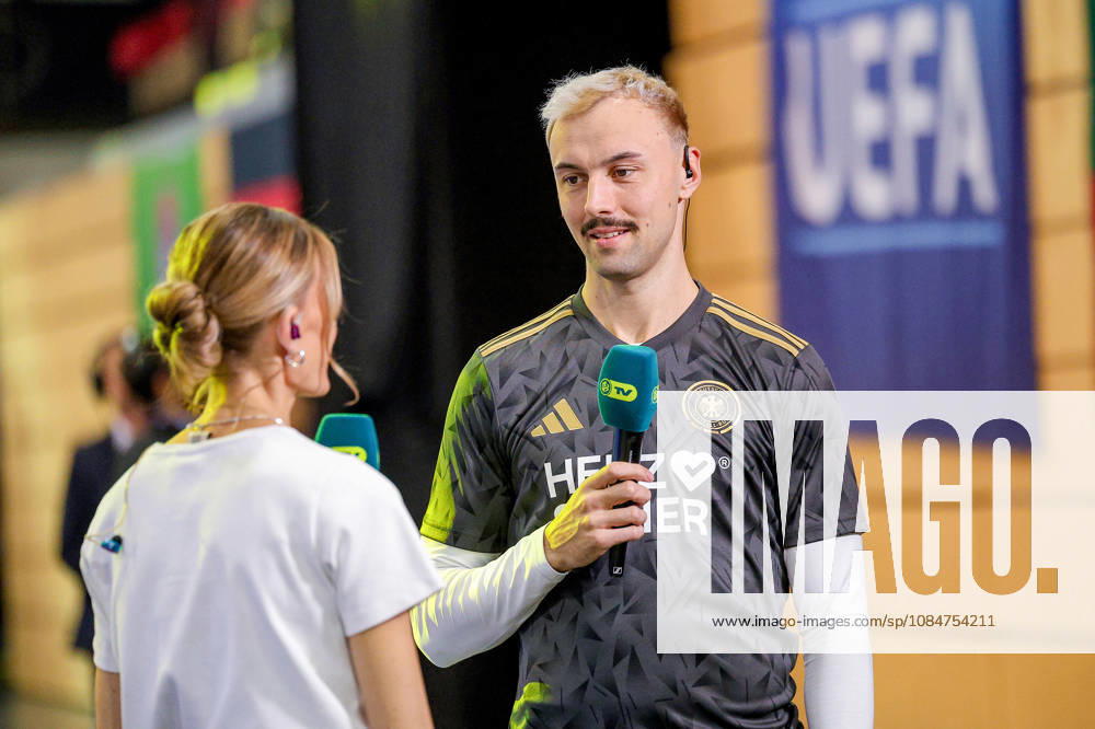 Futsal, WM-Qualifikation, Deutschland - Litauen, Westenergie Sporthalle Mülheim an der Ruhr, Saison 2026 2027: Christopher Wittig (Deutschland 02) im Interview vor dem Spiel in Mülheim DFB regulations prohibit any use of photographs as image sequences and or quasi-video. Nordrhein-Westfalen Deutschland