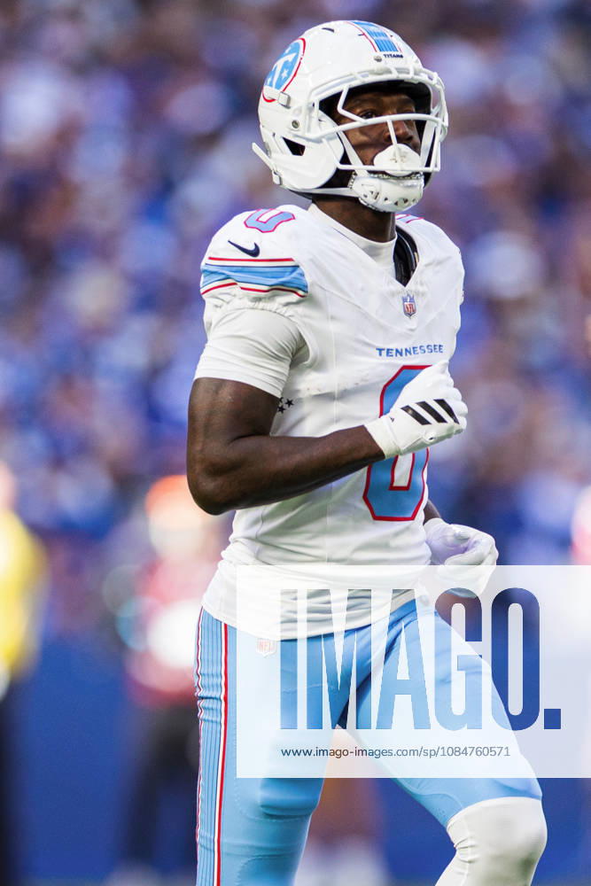 Oct 18, 2026; Indianapolis, IN, USA; Tennessee Titans wide receiver Calvin Ridley (0) during NFL, American Football Herren, USA game action against the Indianapolis Colts at Lucas Oil Stadium. Mandatory Credit: -Cal Media NFL 2026: Titans Vs Colts OCT 18 - ZUMAc04_ 20261018_zma_c04_299