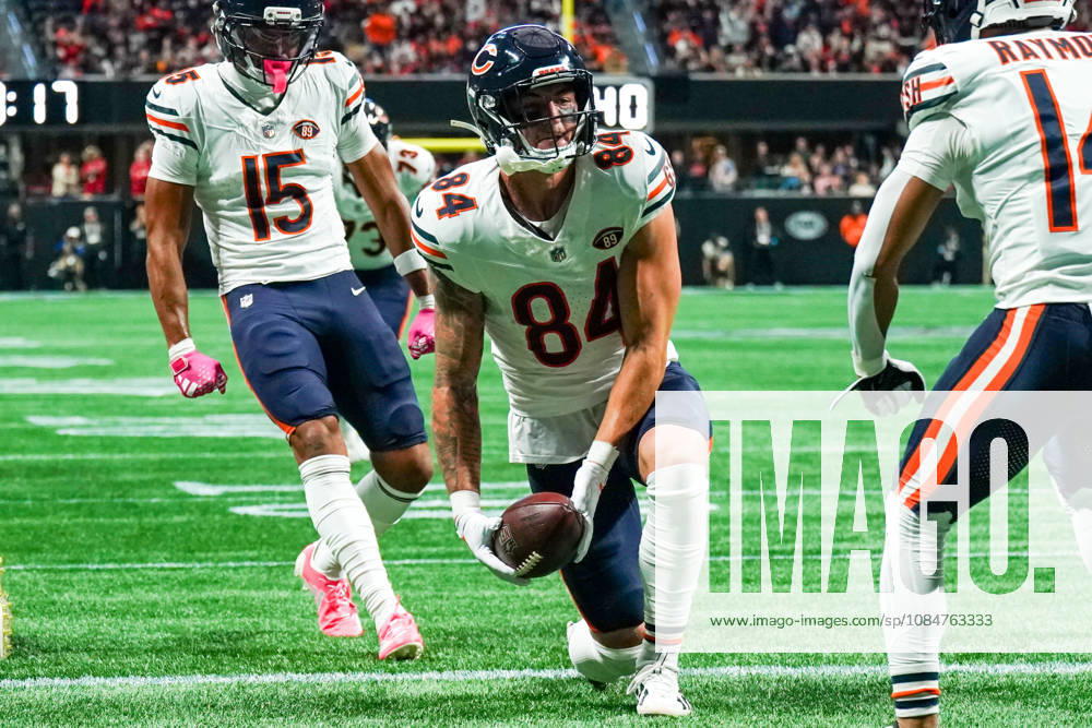 Chicago Bears tight end Colston Loveland (84) scores a touchdown during the game against the Atlanta Falcons at Mercedes-Benz Stadium. Atlanta USA - ZUMAw109 20261018_fap_w109_001