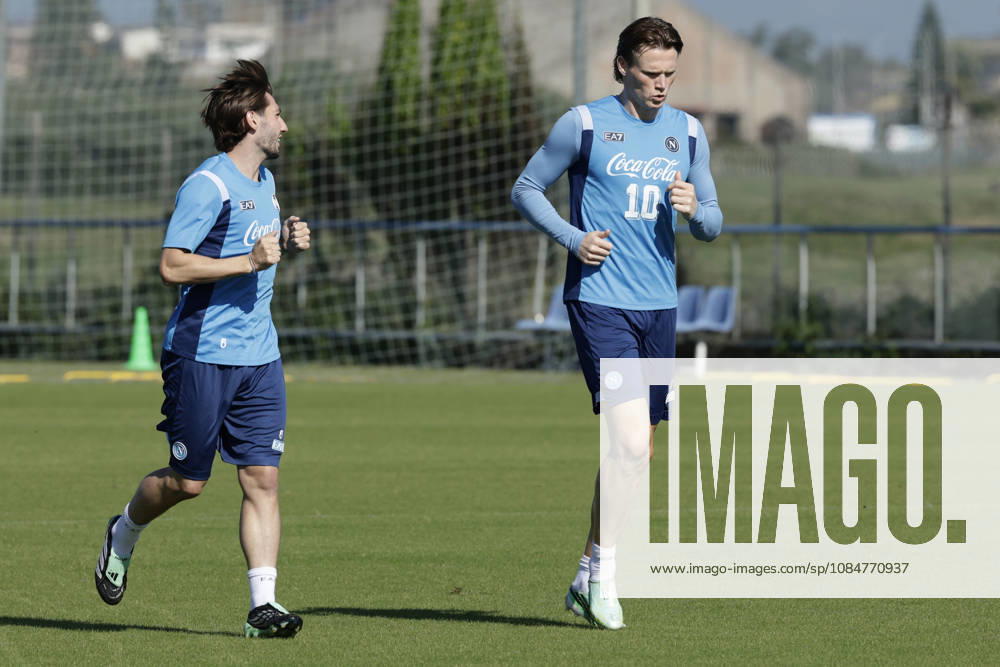 Training session SSC Napoli Napoli s Scottish midfielder Billy Gilmour and Napoli s Scottish midfielder Scott McTominay during of the UEFA Champions League group stage matchday 3 fixture between SSC Napoli and Bodo Glimt at the SSC Napoli training centre in Castelvoturno, Caserta, on 19, October, 2026. _BPH9393