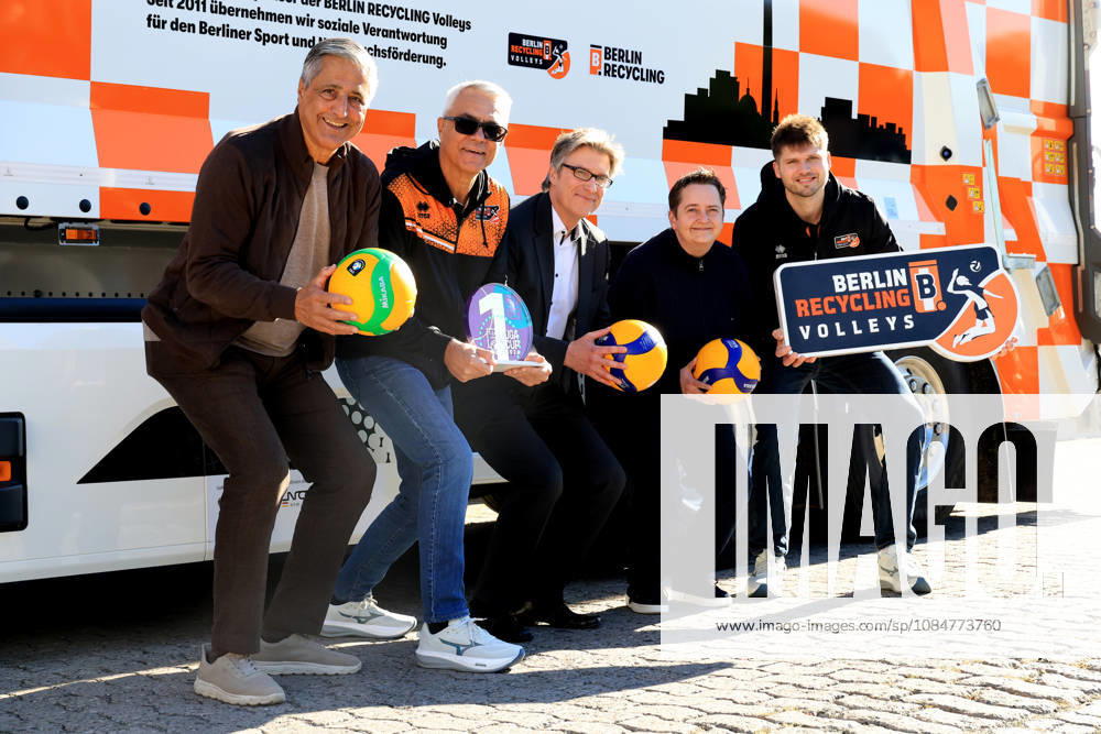 DEU, GER , Deutschland, Volleyball, BR Volleys PK, Saison 2026 2027), Berlin, BR Volleys Geschäftsfuehrer Kaweh Niroomand, Headcoach Andrea Anastasi, Kapitän Ruben Schott Bianka Rieder und Stefan Bleckwehl beide Geschaeftsfuehrer von Berlin Recycling nordphoto GmbH Engler Berlin Berlin Berlin Deutschland