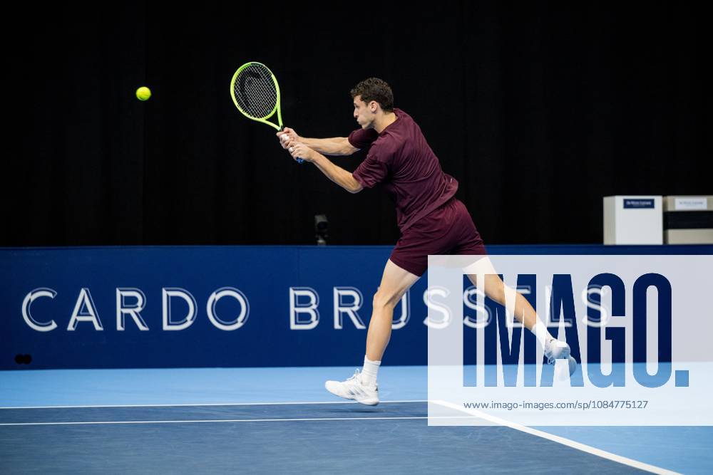 Juan Manuel Cerundolo of Argentina pictured in action during the European Open ATP, Tennis Herren tennis tournament in Brussels, on Monday 19 October. This year s edition of the tournament is taking place from 17 to 25 October JASPERxJACOBS x190289164x