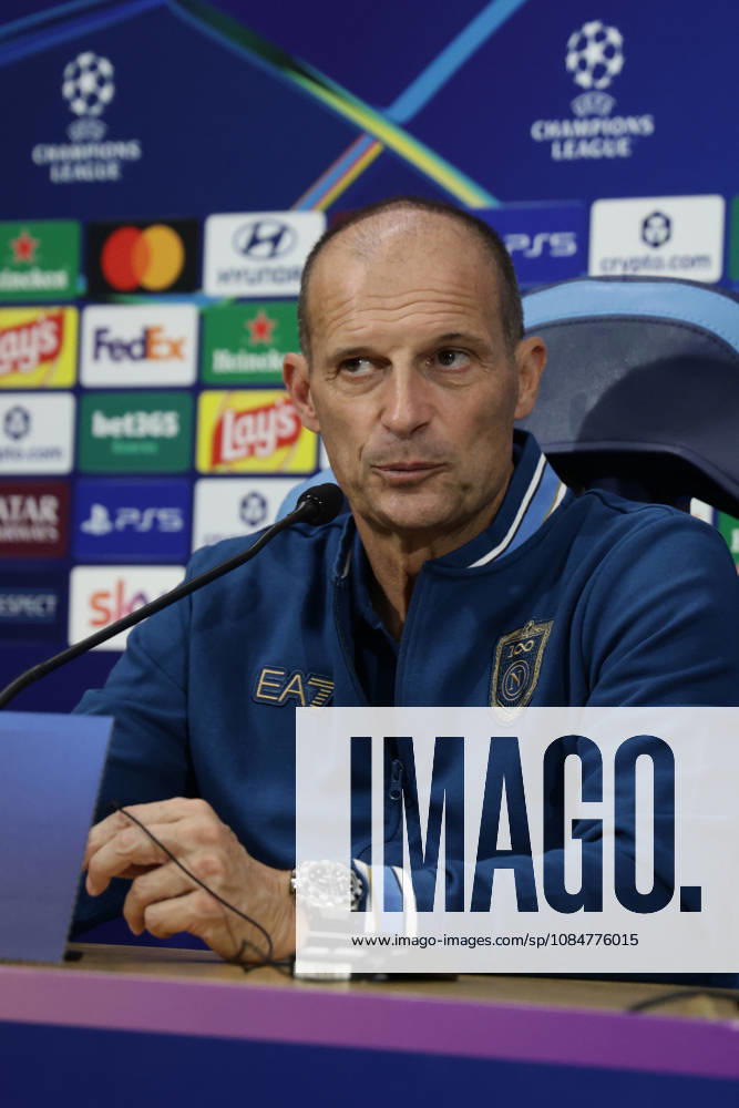 Press conference, PK, Pressekonferenz SSC Napoli Napolis Italian coach Massimiliano Allegri during the SSC Napoli press conference the day before the Champions League football match against Bodo Glimt at the Diego Armando Maradona stadium in Napoli on 19, October, 2026. ABP11856