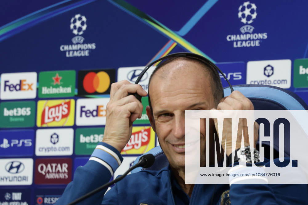 Press conference, PK, Pressekonferenz SSC Napoli Napolis Italian coach Massimiliano Allegri during the SSC Napoli press conference the day before the Champions League football match against Bodo Glimt at the Diego Armando Maradona stadium in Napoli on 19, October, 2026. ABP11857