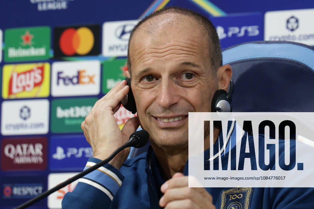 Press conference, PK, Pressekonferenz SSC Napoli Napolis Italian coach Massimiliano Allegri during the SSC Napoli press conference the day before the Champions League football match against Bodo Glimt at the Diego Armando Maradona stadium in Napoli on 19, October, 2026. ABP11862