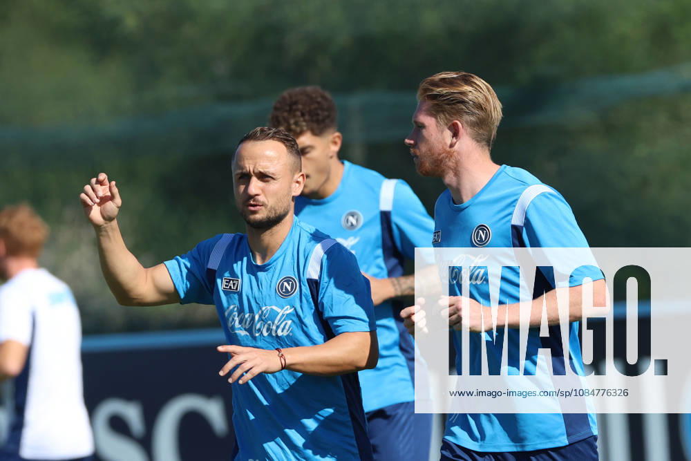 SSC Napoli Training Session Stanislav Lobotka of Napoli and Kevin De Bruyne of Napoli during a training session ahead of the UEFA Champions League 2026 27 at the Napoli training center in Castel Volturno, Italy, on October 19, 2026. Castel Volturno Napoli Italy