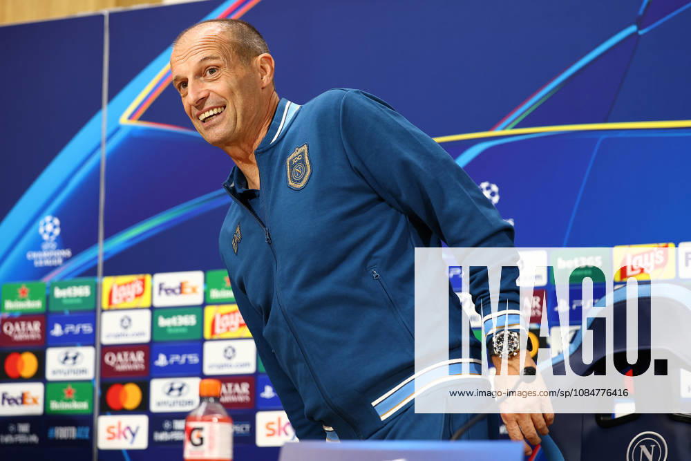 Napoli’s head coach Massimiliano Allegri During the Napoli-Bodo Glimt Champions League press conference, PK, Pressekonferenz in the press room at the Diego Armando Maradona Stadium on October 19, 2026.