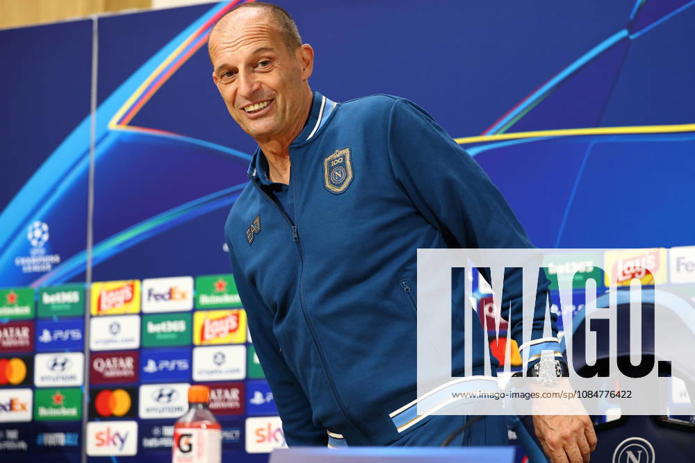 Napoli’s head coach Massimiliano Allegri During the Napoli-Bodo Glimt Champions League press conference, PK, Pressekonferenz in the press room at the Diego Armando Maradona Stadium on October 19, 2026.