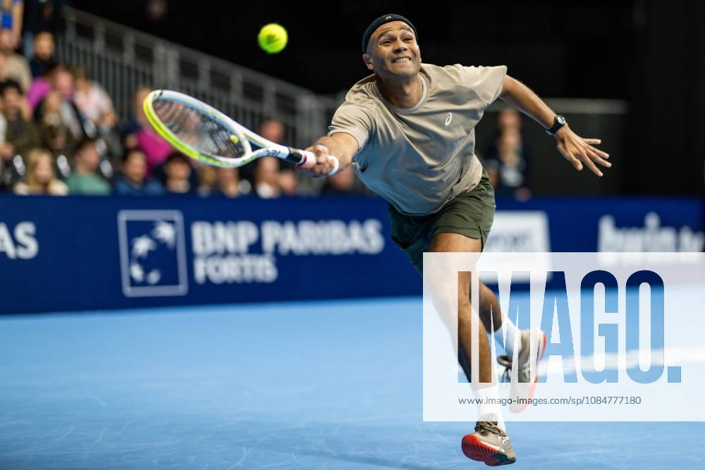 Sadio Doumba of France pictured in action during the European Open ATP, Tennis Herren tennis tournament in Brussels, on 19 October. This year s edition of the tournament is taking place from 17 to 25 October DAVIDxPINTENS x190297724x