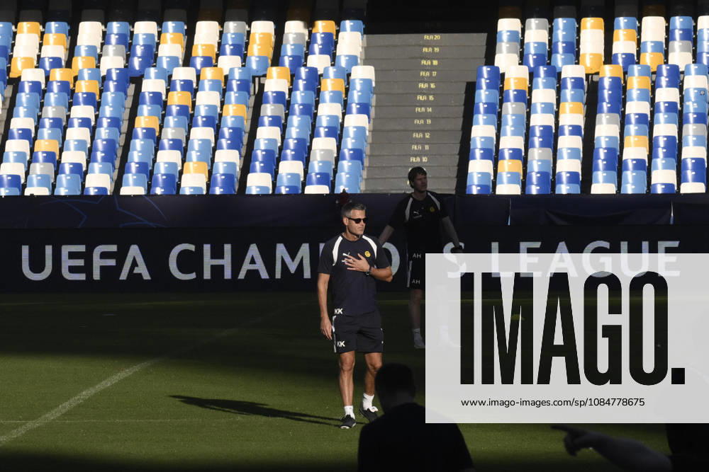 Bodo Glimt s head coach Kjetil Knutsen attends a training session at ˜Diego Armando Maradona stadium in Naples ( Italy) , 19 october 2026. Ssc. Bodo-Glimt will face Ssc Napoli in their UEFA Champions League match on 20 october 2026. ANSA CIRO FUSCO. UEFA Champions League - Napoli Vs Bodo-Glimt - ZUMAa110 20261019_zaf_a110_018