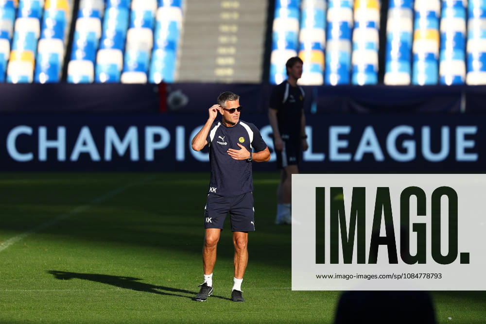 Bodo Glimt s head coach Kjetil Knutsen During the Napoli-Bodo Glimt Champions League , Bodø Glimt training sessionat the Diego Armando Maradona Stadium on October 19, 2026.