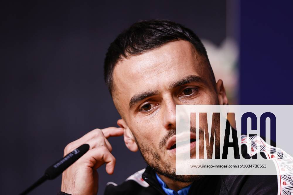 , Estadio do Dragao , season 2026 2027 , UEFA Champions League football , press conference, PK, Pressekonferenz PSV , Picture shows PSV Player Filip Kostic during the press conference Press conference and training PSV x208819914x