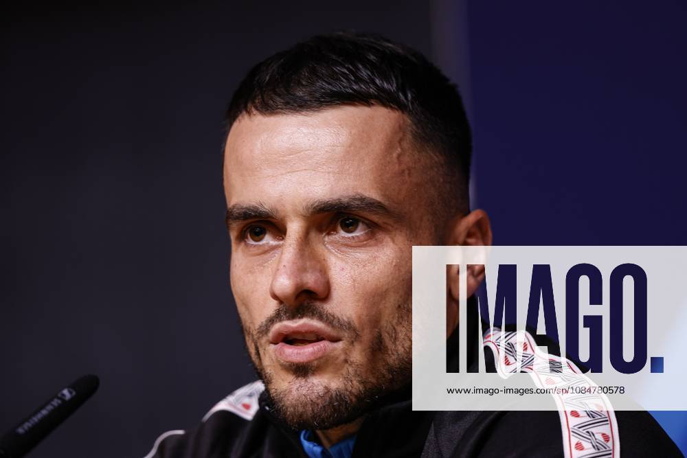, Estadio do Dragao , season 2026 2027 , UEFA Champions League football , press conference, PK, Pressekonferenz PSV , Picture shows PSV Player Filip Kostic during the press conference Press conference and training PSV x208819916x