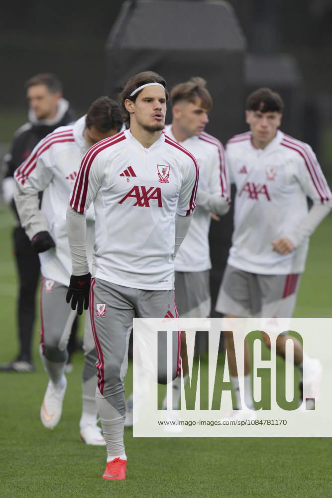 Liverpool Training, Champions League Milos Kerkez of Liverpool FC warms up before the Liverpool Training Session ahead of the UEFA Champions League Matchday 3 v Villarreal CF, AXA Training Centre, Liverpool, United Kingdom on 19 October 2026 Credit: Steve Flynn Every Second Media Editorial use only. All images are copyright Every Second Media Limited. No images may be reproduced without prior permission.