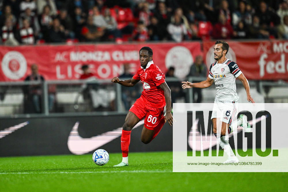 Eddy Kouadio of AC Monza scores a goal during the Serie A soccer match between AC Monza and Cagliari Calcio the Brianteo Stadium in Monza, north Italy - October 19, 2026. - Soccer.
