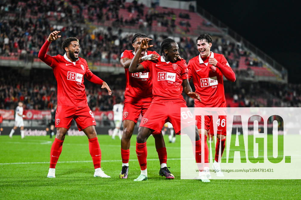 Eddy Kouadio of AC Monza celebrating after a goal during the Serie A soccer match between AC Monza and Cagliari Calcio the Brianteo Stadium in Monza, north Italy - October 19, 2026. - Soccer.