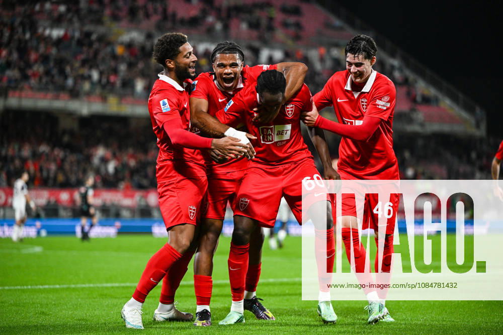 Eddy Kouadio of AC Monza celebrating after a goal during the Serie A soccer match between AC Monza and Cagliari Calcio the Brianteo Stadium in Monza, north Italy - October 19, 2026. - Soccer.