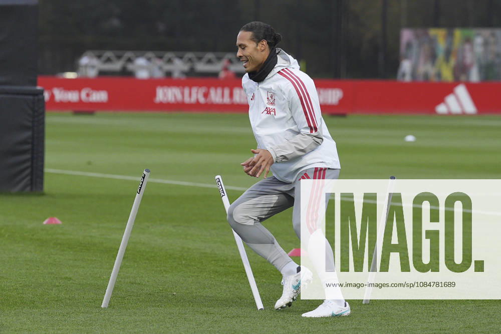 Liverpool Training, Champions League Virgil van Dijk of Liverpool FC warms up during the Liverpool Training Session ahead of the UEFA Champions League Matchday 3 v Villarreal CF, AXA Training Centre, Liverpool, United Kingdom on 19 October 2026 Credit: Steve Flynn Every Second Media Editorial use only. All images are copyright Every Second Media Limited. No images may be reproduced without prior permission.