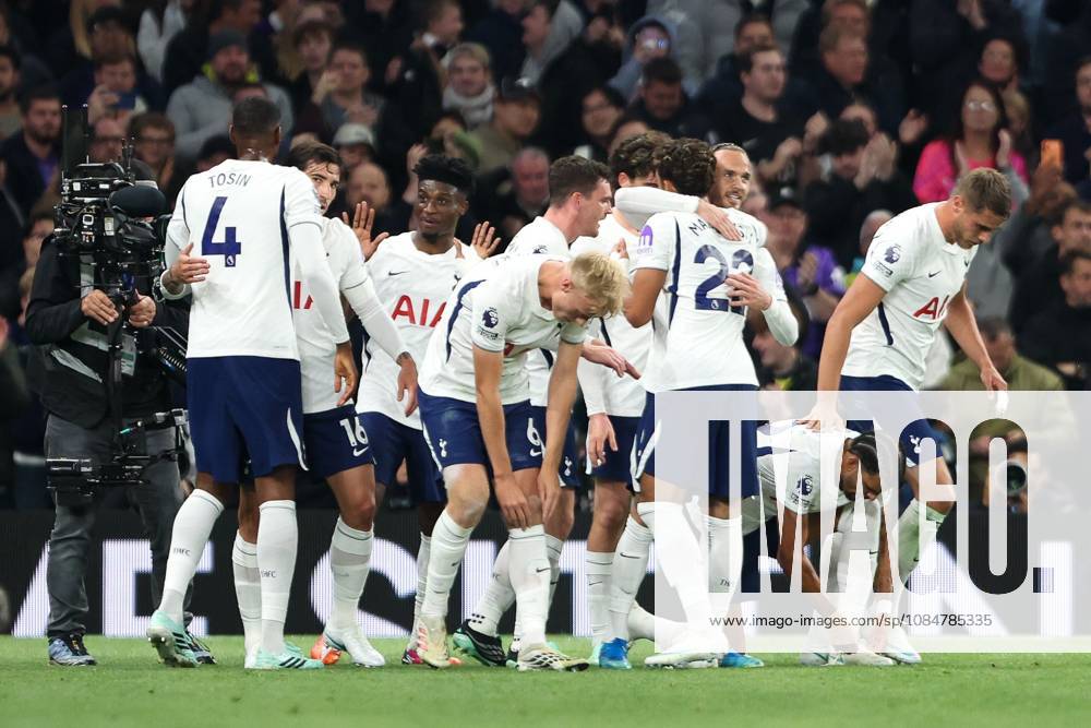 James Maddison of Tottenham Hotspur celebrates scoring his teams first goal with teammates Tottenham Hotspur v Coventry City, Premier League, Football, Tottenham Hotspur Stadium, London, UK, 19 10 2026, England - 19 Oct 2026London Tottenham Hotspur Stadium England United Kingdom