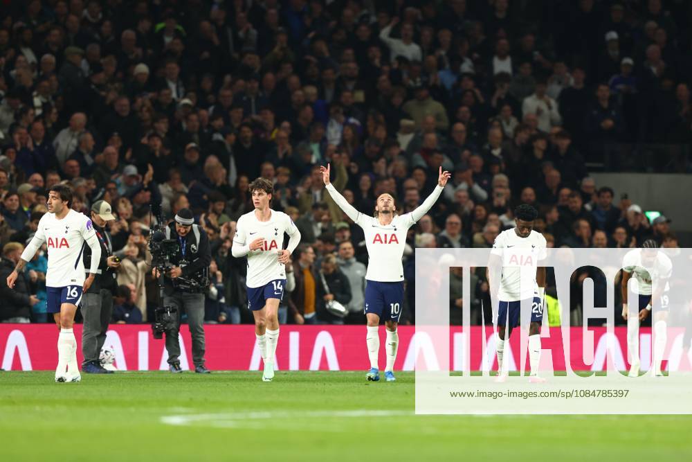 James Maddison of Tottenham Hotspur celebrates scoring a goal to make the score 1-0. Tottenham Hotspur v Coventry City, Premier League, Football, Tottenham Hotspur Stadium, London, UK - 19 Oct 2026London Tottenham Hotspur Stadium United Kingdom
