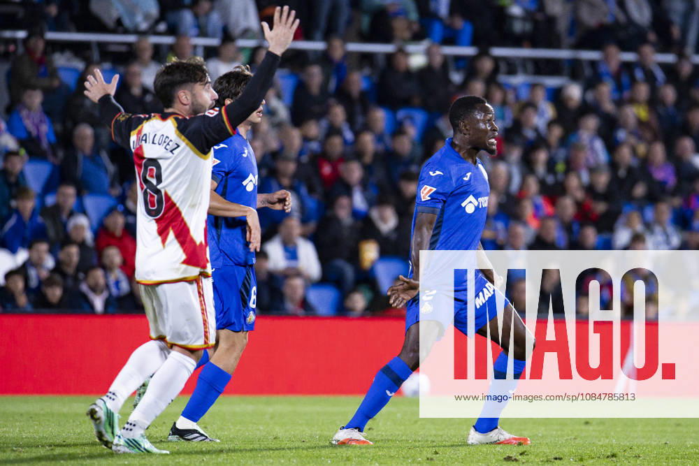 Getafe CF v Rayo Vallecano - La Liga EA Sports 2026 27 October 19, 2026, Estadio El Coliseum, Getafe, Madrid, Spain: Djene Dakonam of Getafe claims to the referee during La Liga EA Sports match between Getafe and Rayo Vallecano at Estadio El Coliseum on October 19, 2026 in Madrid, Spain. Getafe Estadio Coliseum Madrid Spain