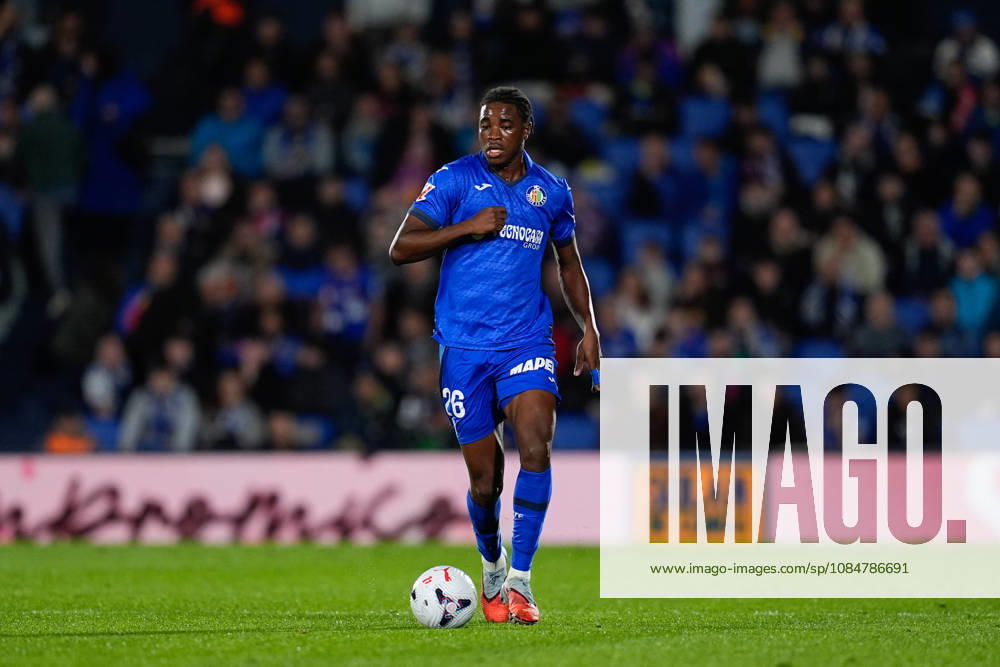 Jean Valou of Getafe CF runs with the ball during the Spanish League, LaLiga EA Sports, football match between Getafe CF and Rayo Vallecano at Coliseum de Getafe stadium on October 19, 2026, in Getafe, Spain. Getafe CF V Rayo Vallecano - LaLiga EA Sports - ZUMAa181 20261019_zaa_a181_026