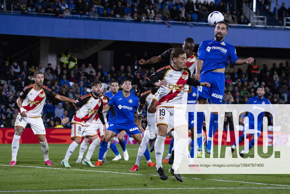 Getafe CF v Rayo Vallecano - La Liga EA Sports 2026 27 October 19, 2026, Estadio El Coliseum, Getafe, Madrid, Spain: Daniel Carvajal of Getafe jumps for the ball during La Liga EA Sports match between Getafe and Rayo Vallecano at Estadio El Coliseum on October 19, 2026 in Madrid, Spain. Getafe Estadio Coliseum Madrid Spain