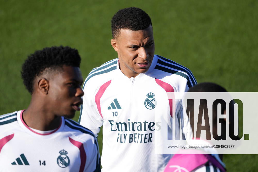 Real Madrid CF s Kylian Mbappe during training session prior to the Champions League round 3 match against RB Leipzig. October 20 2026. (2026102012)