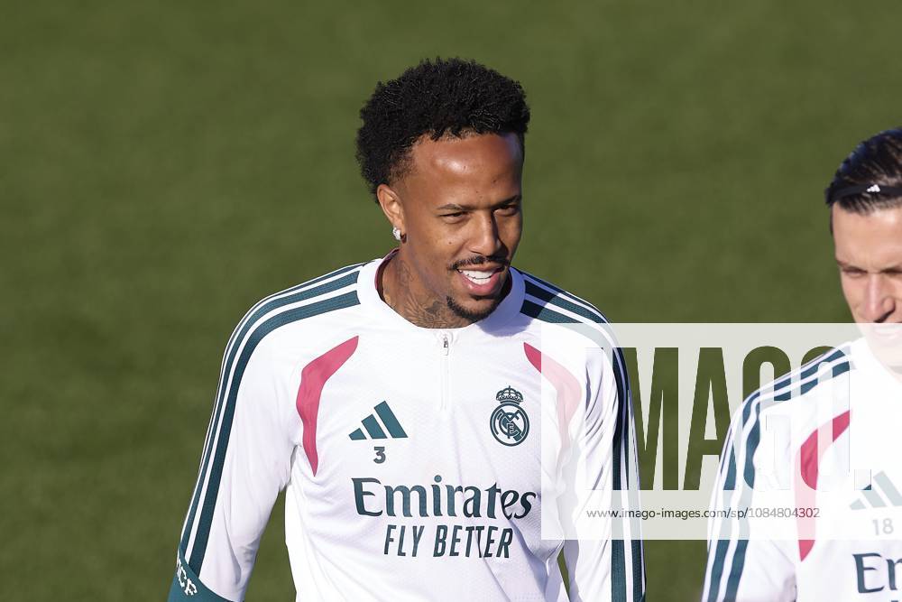 Eder Militao (Real Madrid CF) is seen in action during a training session on the eve of the UEFA Champions League 2026 2027 match between Real Madrid CF and RB Leipzig..Real Madrid CF is holding its final training session ahead of its third UEFA Champions League game. Madrid Spain - ZUMAs197 20261020_aaa_s197_008