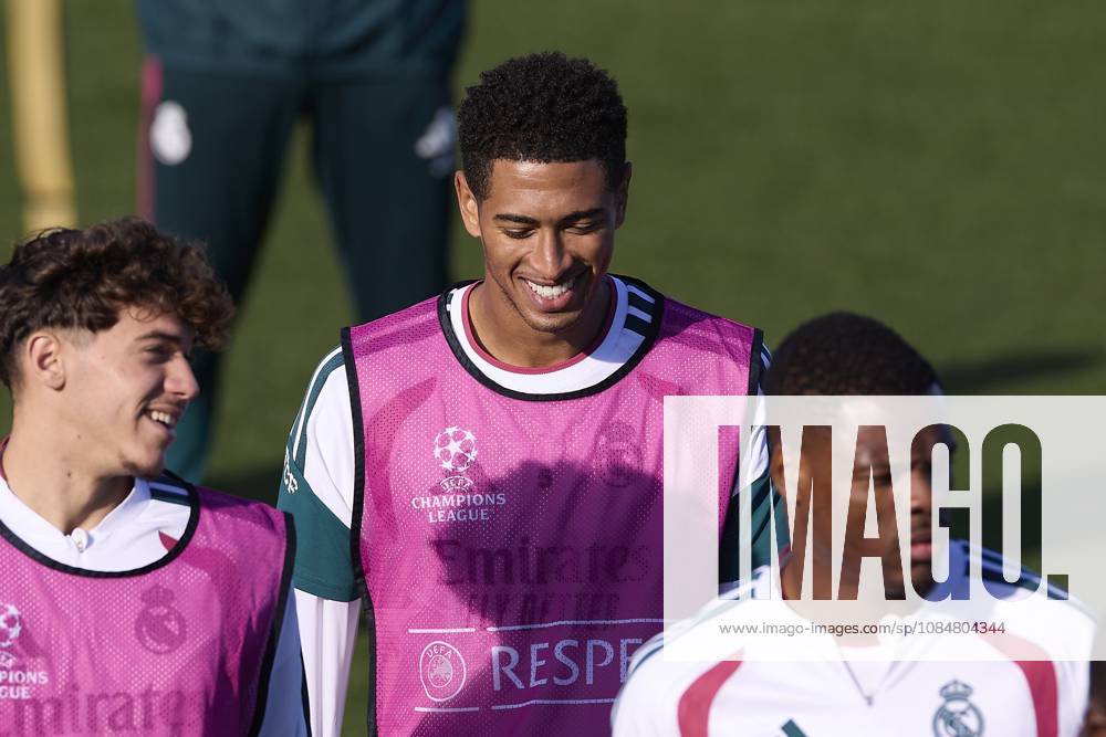 Jude Bellingham (Real Madrid CF) is seen in action during a training session on the eve of the UEFA Champions League 2026 2027 match between Real Madrid CF and RB Leipzig..Real Madrid CF is holding its final training session ahead of its third UEFA Champions League game. Madrid Spain - ZUMAs197 20261020_aaa_s197_012
