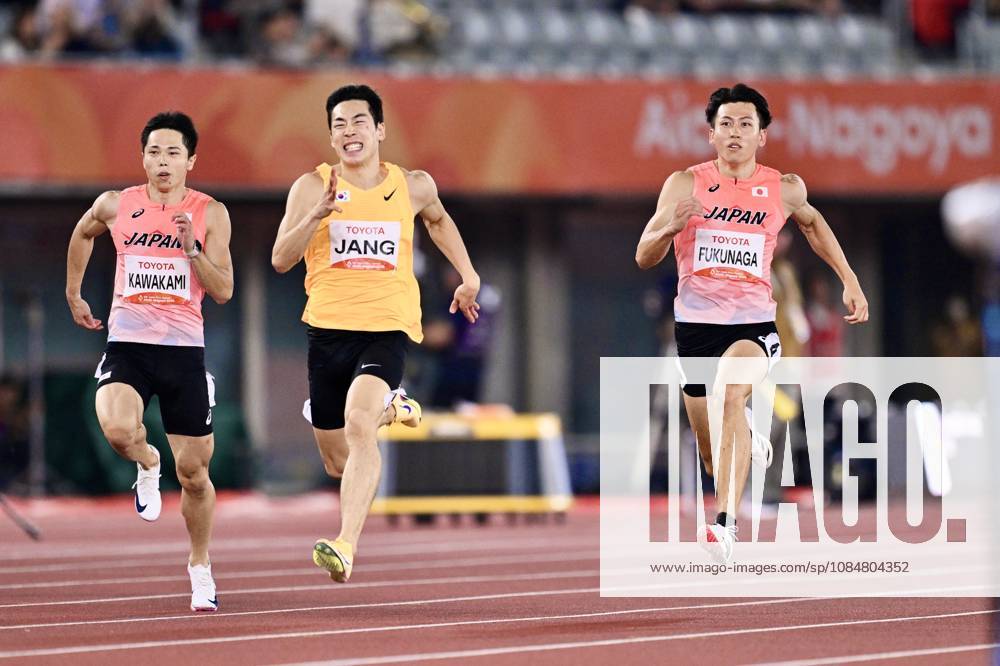 (L-R) Shuta Kawakami (JPN), JANG Minho (KOR), Ryota Fukunaga (JPN), OCTOBER 20, 2026 - Para Athletics : Mens 100m T13 final during the Asian Para Games Aichi-Nagoya 2026 at Nagoya City Mizuho Park Athletic Stadium in Aichi, Japan. Noxthirdxpartyxsales aflo_357577024 KenjiroxMatsuox