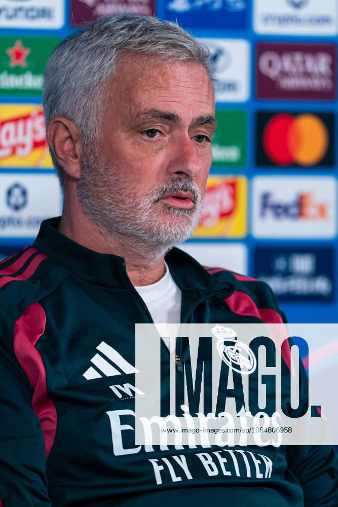 SOCCER - UEFA Champions League - Real Madrid - Training and press conference, PK, Pressekonferenz Photo by IPA ABACAPRESS.COM89948957 - MADRID, SPAIN - OCTOBER 20: Jose Mourinho, head coach of Real Madrid CF, speaks during the press conference on the day before Matchday 3 of the 2026 27 UEFA Champions League group stage at Ciudad Real Madrid on October 20, 2026, in Madrid, Spain. during Real Madrid - Training and Press Conference, a UEFA Champions League soccer match in Madrid, Spain, on October 20, 2026 Madrid Spain