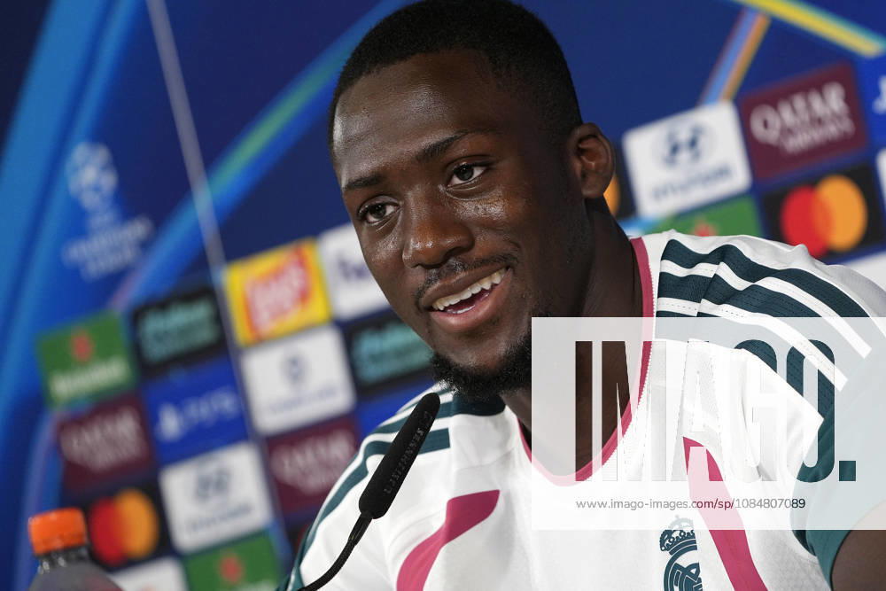 Real Madrid CF s Ibrahima Konate in press conference, PK, Pressekonferenz after raining session prior to the Champions League round 3 match against RB Leipzig. October 20 2026. (20261020330)