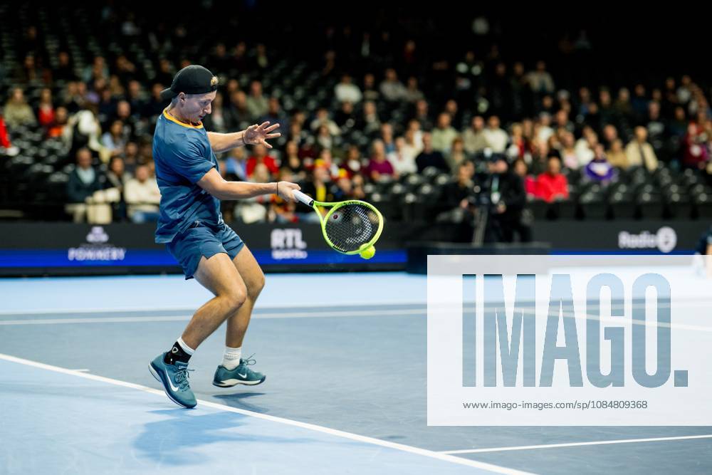 Max Schoenhaus of Germany pictured in action during the European Open ATP, Tennis Herren tennis tournament in Brussels, on Tuesday 20 October. This year s edition of the tournament is taking place from 17 to 25 October JASPERxJACOBS x190378632x