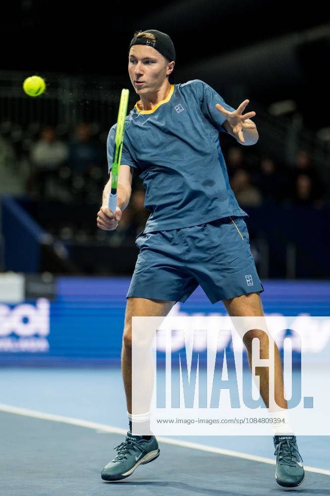 Max Schoenhaus of Germany pictured in action during the European Open ATP, Tennis Herren tennis tournament in Brussels, on Tuesday 20 October. This year s edition of the tournament is taking place from 17 to 25 October JASPERxJACOBS x190378686x