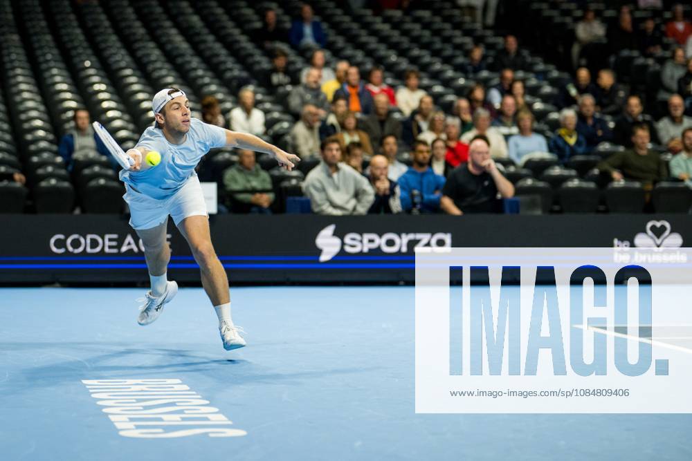 Tallon Griekspoor of the Netherlands pictured in action during the European Open ATP, Tennis Herren tennis tournament in Brussels, on Tuesday 20 October. This year s edition of the tournament is taking place from 17 to 25 October JASPERxJACOBS x190378737x