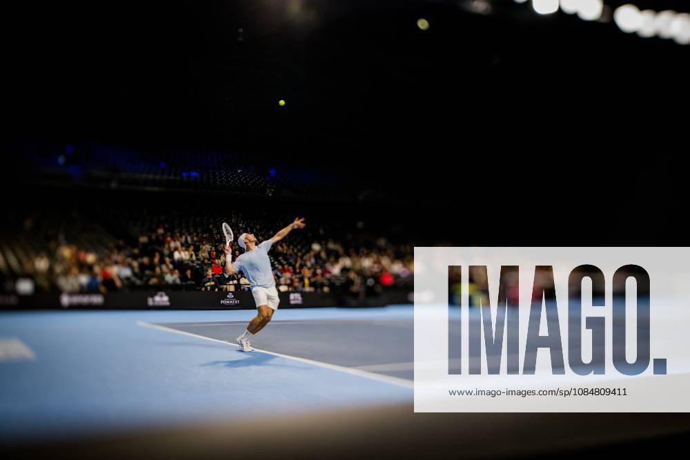 Tallon Griekspoor of the Netherlands pictured in action during the European Open ATP, Tennis Herren tennis tournament in Brussels, on Tuesday 20 October. This year s edition of the tournament is taking place from 17 to 25 October JASPERxJACOBS x190378901x