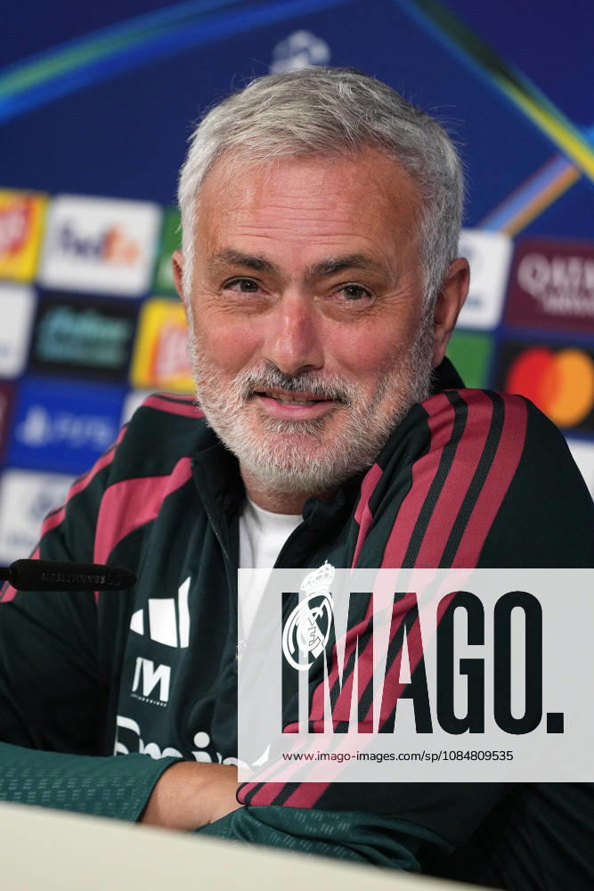 REAL MADRID CF v RB LEIPZIG. CHAMPIONS LEAGUE 2026 2027. ROUND 3. Real Madrid CF s coach Jose Mourinho in press conference, PK, Pressekonferenz after raining session prior to the Champions League round 3 match against RB Leipzig. October 20 2026. (ALTERPHOTOS Acero) MadridSpain