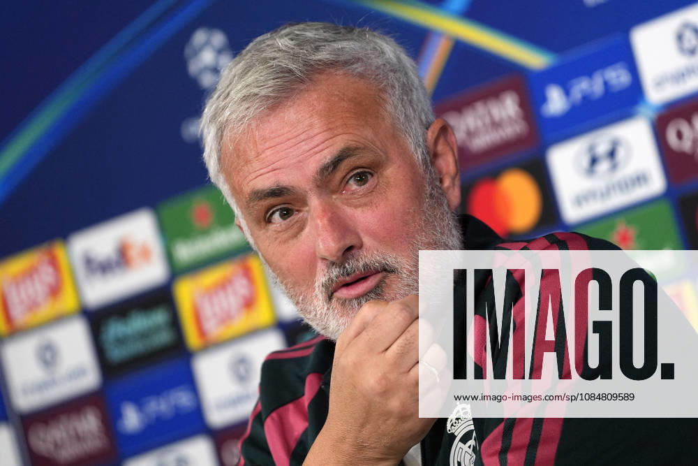 REAL MADRID CF v RB LEIPZIG. CHAMPIONS LEAGUE 2026 2027. ROUND 3. Real Madrid CF s coach Jose Mourinho in press conference, PK, Pressekonferenz after raining session prior to the Champions League round 3 match against RB Leipzig. October 20 2026. (ALTERPHOTOS Acero) MadridSpain