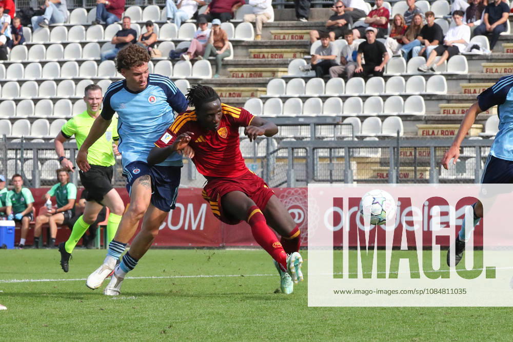 IPA89951954 - October 20, 2026 UEFA Youth League Spring Season: AS Roma vs. SK Slovan Bratislava. Pictured: Camara scores a goal (Photo by Gino Mancini)