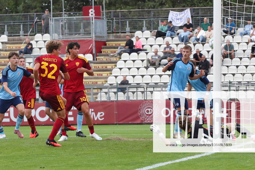 IPA89952459 - October 20, 2026, UEFA Youth League Spring Season: AS Roma vs. SK Slovan Bratislava. Pictured: Paratici scores the second goal (Photo by Gino Mancini)