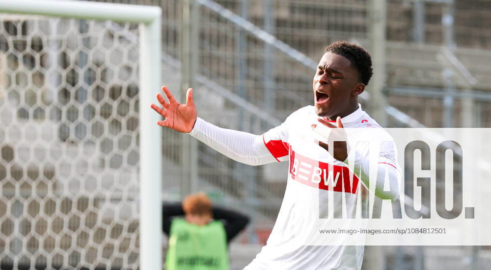 Stuttgart, Fußball U19 Champions League, Saison 2026 2027, U19 YouthLeague VfB Stuttgart vs. Atletico Madrid, Brayann Kenmoe (VfB)