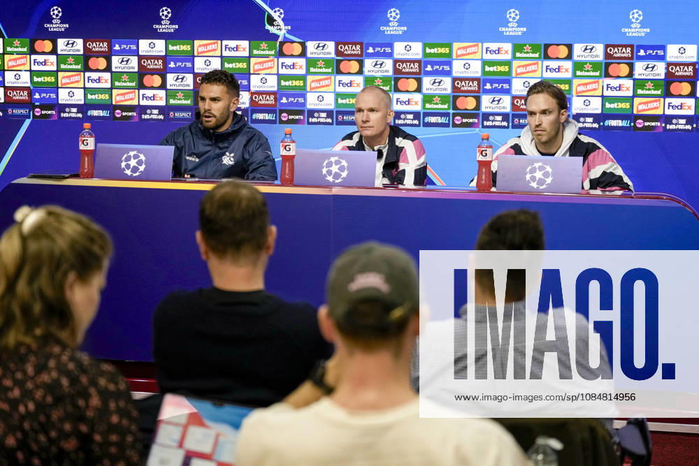 Soccer, Champions League 2026–2027 Press Conference for Aston Villa vs. Viking, Birmingham, England, October 20, 2026 Viking coaches Morten Jensen and Gianni Stensness during a press conference, on the day of the Champions League soccer match between Aston Villa and Viking at Villa Park in Birmingham. Photo: Beate Oma Dahle, NTB, Birmingham, England. . RESTRICTED USE FOR BETTING COMPANIES.
