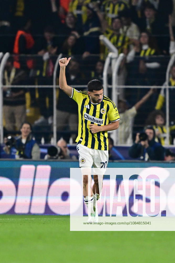 Fenerbahce v Slavia Prag - UEFA Champions League ISTANBUL, TURKIYE - OCTOBER 20: Oguz Aydin of Fenerbahce celebrates after scoring a goal during the UEFA Champions League Week 3 match between Fenerbahce and Slavia Prag at Chobani Stadium, on October 20, 2026 in Istanbul, Turkiye. Serhat Cagdas Anadolu Istanbul Turkey. Editorial use only. Please get in touch for any other usage.