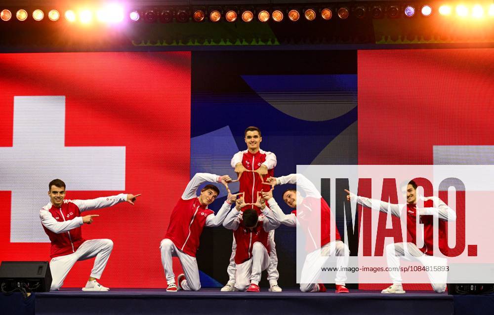 Netherlands Artistic Gymnastics World Championships 9269145 20.10.2026 Switzerland s athletes perform before the men s team final of the 2026 World Artistic Gymnastics Championships in Rotterdam, the Netherlands. Alexey Filippov Sputnik Rotterdam Netherlands