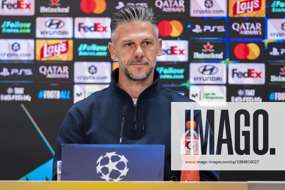 RB Leipzig Training Session And press conference, PK, Pressekonferenz - UEFA Champions League 2026 27 League Phase MD3 MADRID, SPAIN - OCTOBER 20: Martin Demichelis, head coach of RB Leipzig, speaks during the press conference on day ahead of the UEFA Champions League 2026 27 League Phase MD3 at Estadio Bernabeu on October 20, 2026 in Madrid, Spain. Madrid Estadio Bernabeu Madrid Spain
