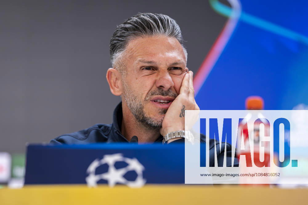 RB Leipzig Training Session And press conference, PK, Pressekonferenz - UEFA Champions League 2026 27 League Phase MD3 MADRID, SPAIN - OCTOBER 20: Martin Demichelis, head coach of RB Leipzig, speaks during the press conference on day ahead of the UEFA Champions League 2026 27 League Phase MD3 at Estadio Bernabeu on October 20, 2026 in Madrid, Spain. Madrid Estadio Bernabeu Madrid Spain