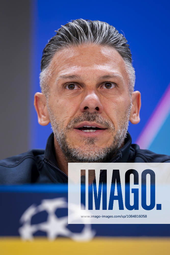 RB Leipzig Training Session And press conference, PK, Pressekonferenz - UEFA Champions League 2026 27 League Phase MD3 MADRID, SPAIN - OCTOBER 20: Martin Demichelis, head coach of RB Leipzig, speaks during the press conference on day ahead of the UEFA Champions League 2026 27 League Phase MD3 at Estadio Bernabeu on October 20, 2026 in Madrid, Spain. Madrid Estadio Bernabeu Madrid Spain